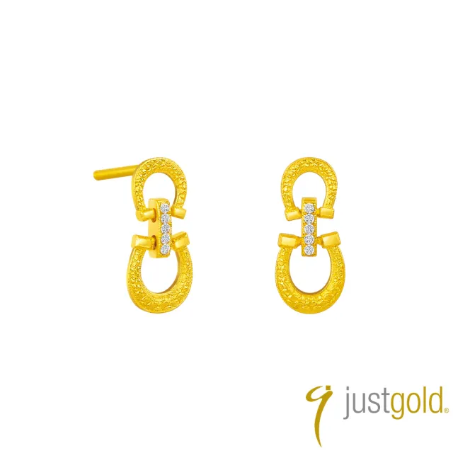 【Just Gold 鎮金店】驥福 黃金耳環