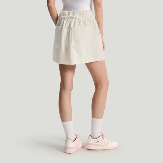【adidas 愛迪達】W Short 女 短褲 運動短褲 休閒短褲 舒適 米白(KY8322)
