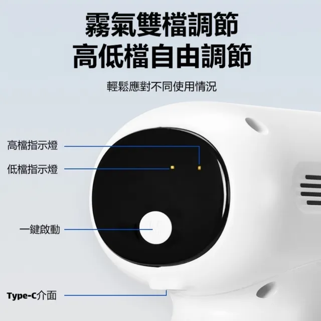 【ANTIAN】USB充電手持納米藍光消毒槍 家用防疫殺菌酒精噴霧槍 消毒噴霧機 霧化槍 380ml