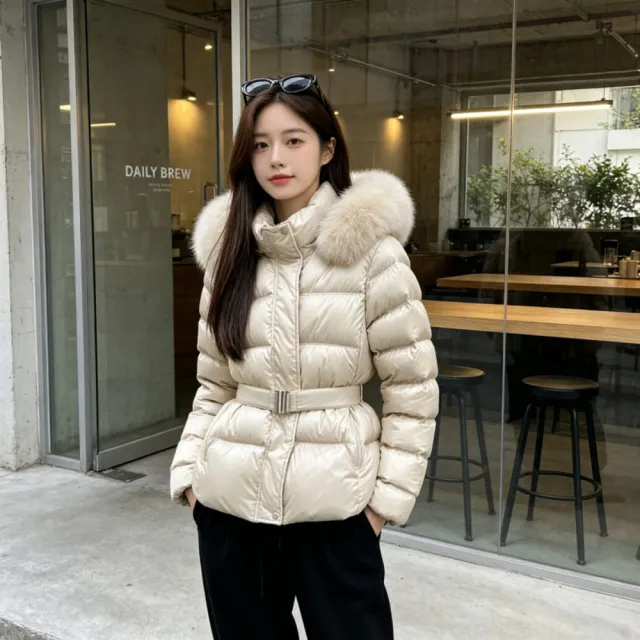 【AKARA】中大尺碼 女裝 秋冬 商務式收腰合身保暖豐沛毛邊領外套 #thermo #akara #jacket
