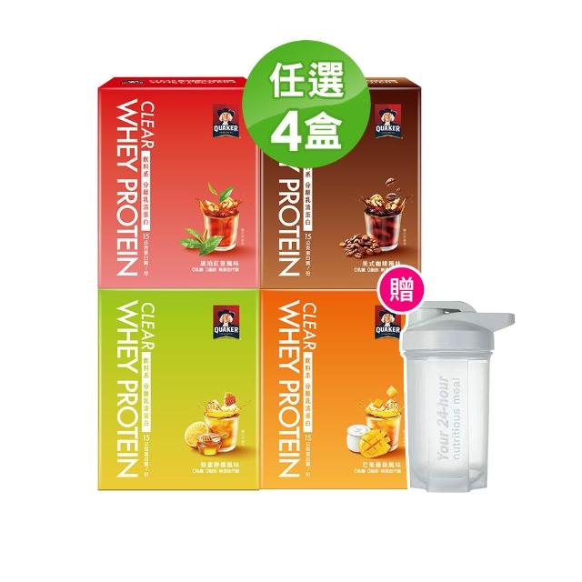 【QUAKER 桂格】飲料系分離乳清蛋白粉5入x4盒-口味任選(琥珀紅萱/美式咖啡/蜂蜜檸檬/芒果優格)