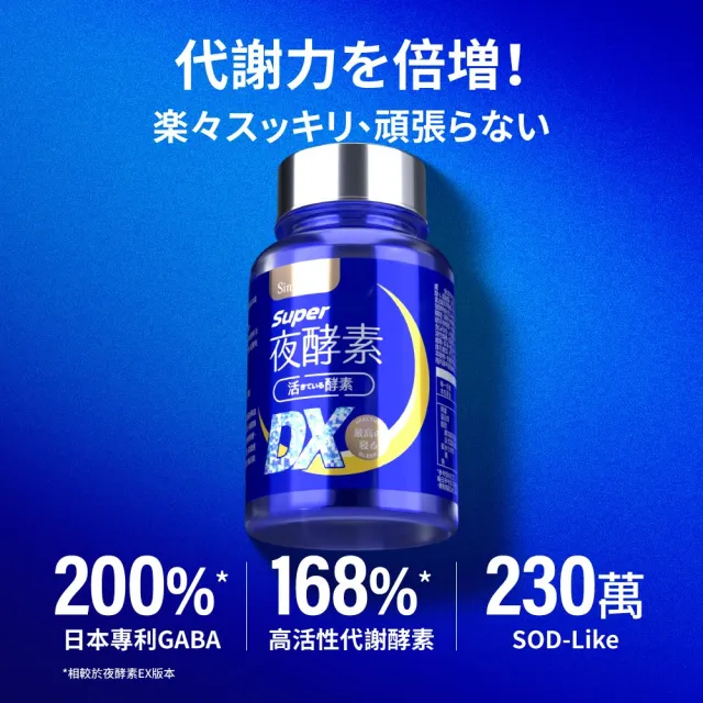 【Simply 新普利】超級夜酵素DX 100顆x5盒(木村拓哉代言 唯一日韓GABA.168倍酵素.好睡好代謝)