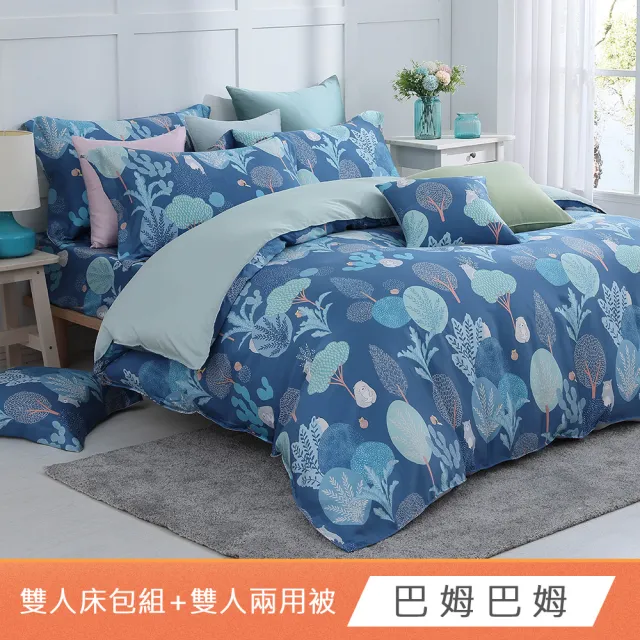 【HongYew 鴻宇】台灣製100%天絲 兩用被床包枕套組 雙人-多款(60支/300織)