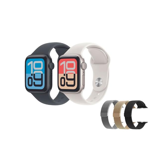 米蘭錶帶組【Apple】Apple Watch SE 3 GPS 44mm(鋁金屬錶殼搭配運動型錶帶)