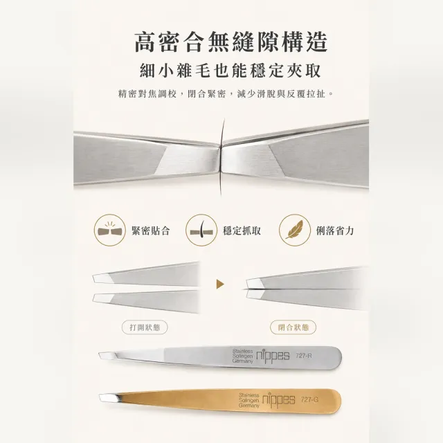 【Nippes Solingen 尼佩斯索林根】nippes德國不鏽鋼高密合斜角鑷子