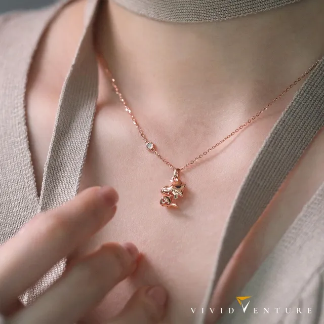 【Vividventure 亞帝芬奇】99狂購限定 情人 禮物 史努比 14K 3分 天然鑽石 項鍊 金色低語(SNOOPY聯名)