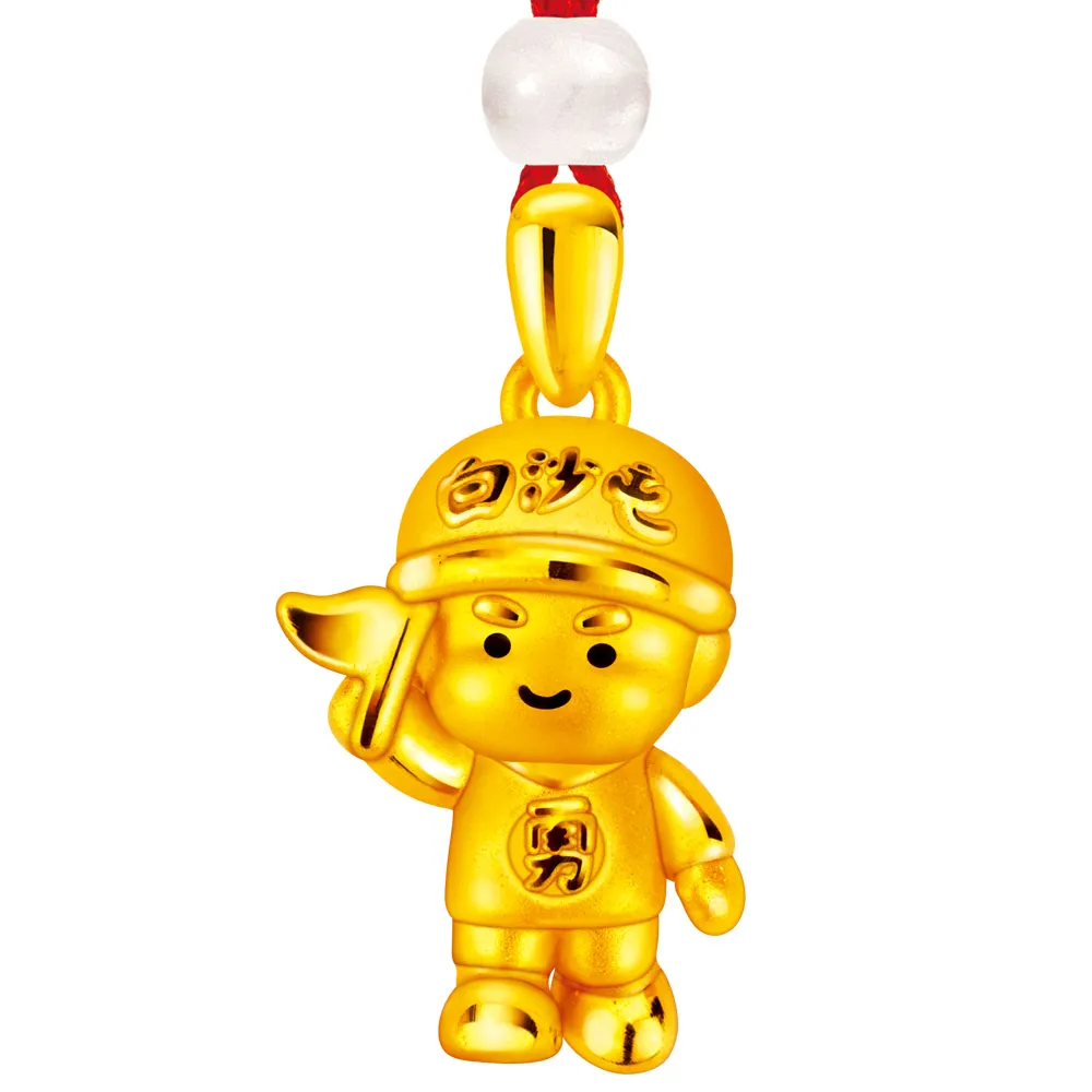 【J’code 真愛密碼】黃金墜子 白沙屯媽祖 香燈腳(金重:0.42錢/+-0.03錢)