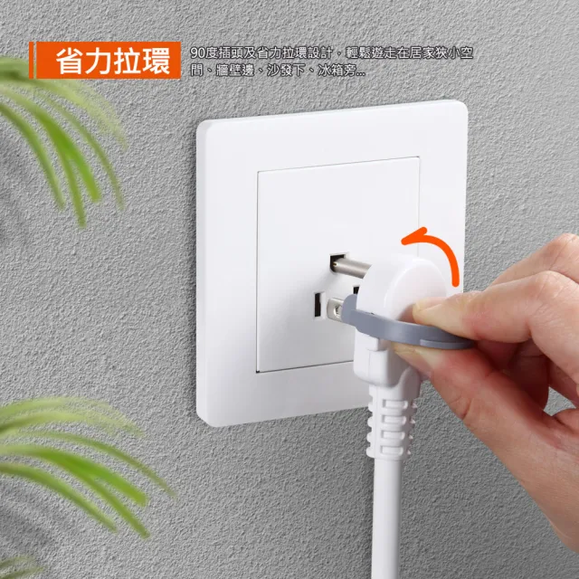【PowerSync 群加】7開6插防雷擊延長線/1.8M