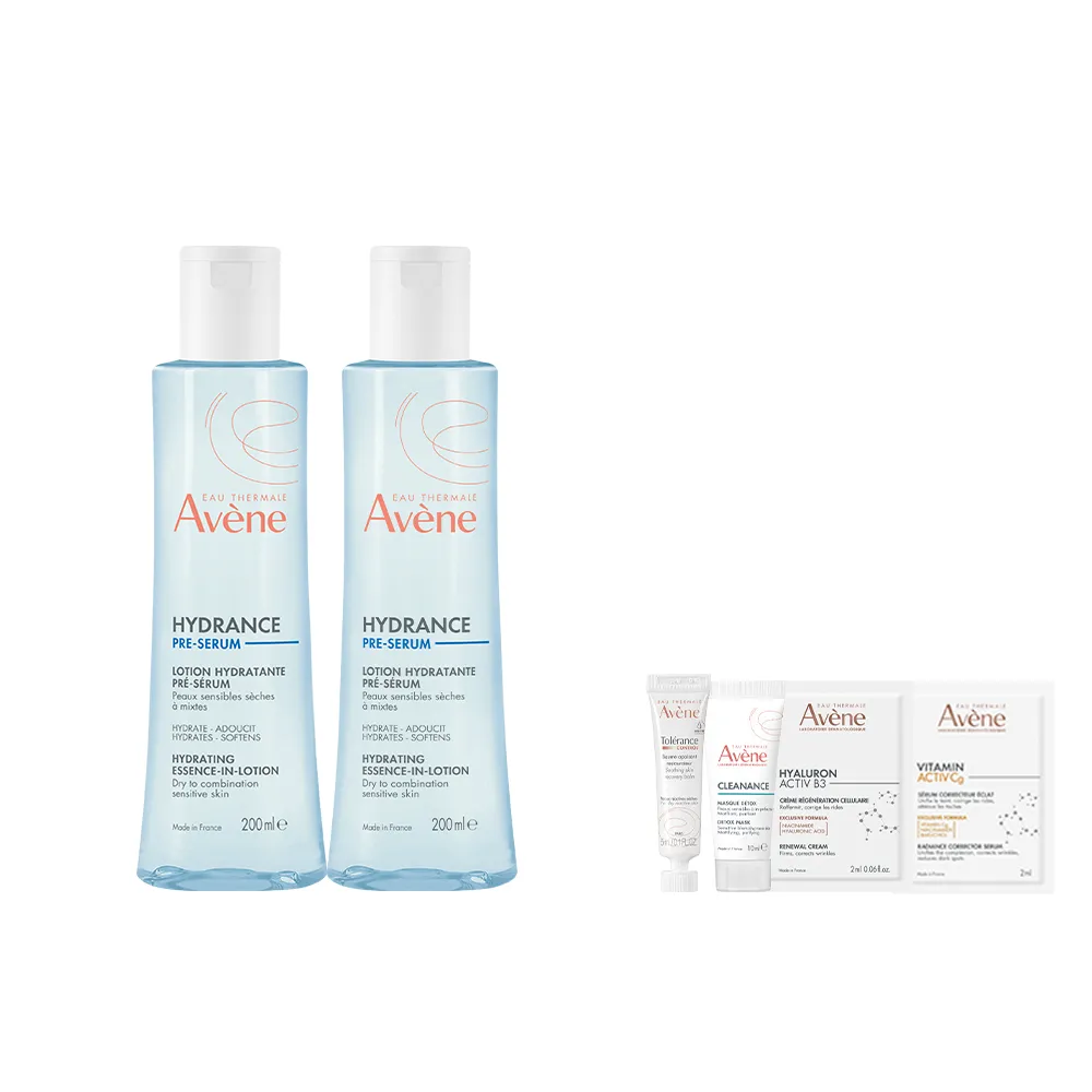 【Avene 雅漾】官方直營 玻尿酸保濕精華露200ml 2入組(潤澤型化妝水/乾肌推薦)