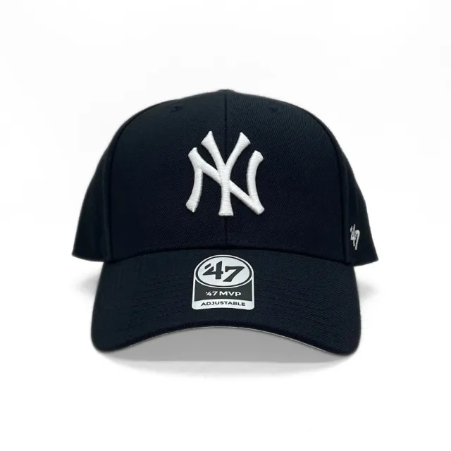 【47brand】MVP 紐約洋基鴨舌帽 MLB棒球帽 男女 魔鬼氈調節帽帶老帽 硬頂剌繡大標白NY彎帽