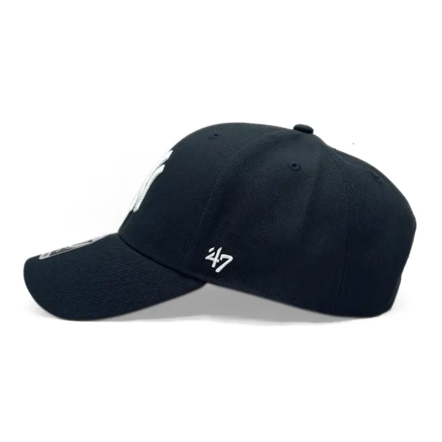 【47brand】MVP 紐約洋基鴨舌帽 MLB棒球帽 男女 魔鬼氈調節帽帶老帽 硬頂剌繡大標白NY彎帽