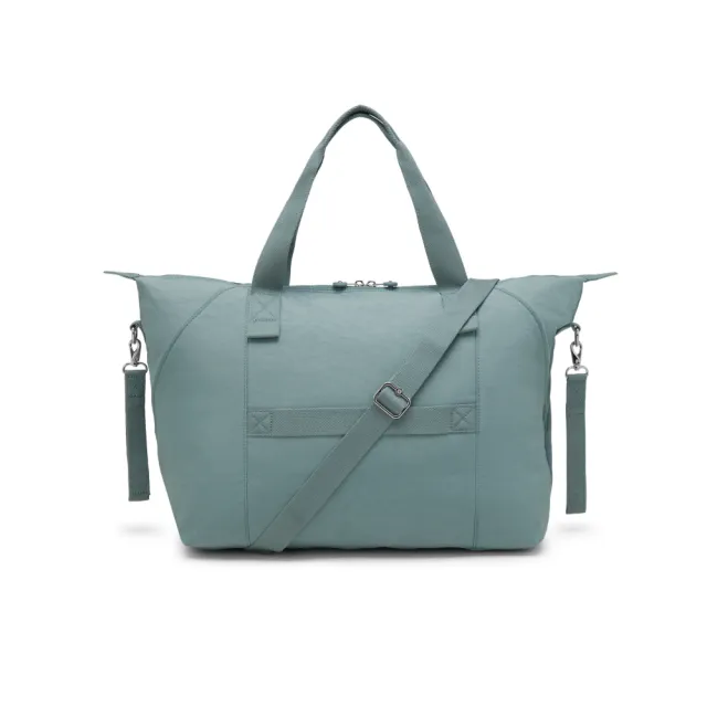 【KIPLING】淺霧綠手提側背媽媽包-NEW ART M BABYBAG 女包