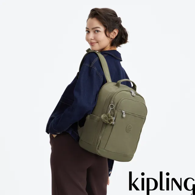 【KIPLING】『首爾包』鼠尾草綠輕量機能旅行後背包-SEOUL CABIN 女包