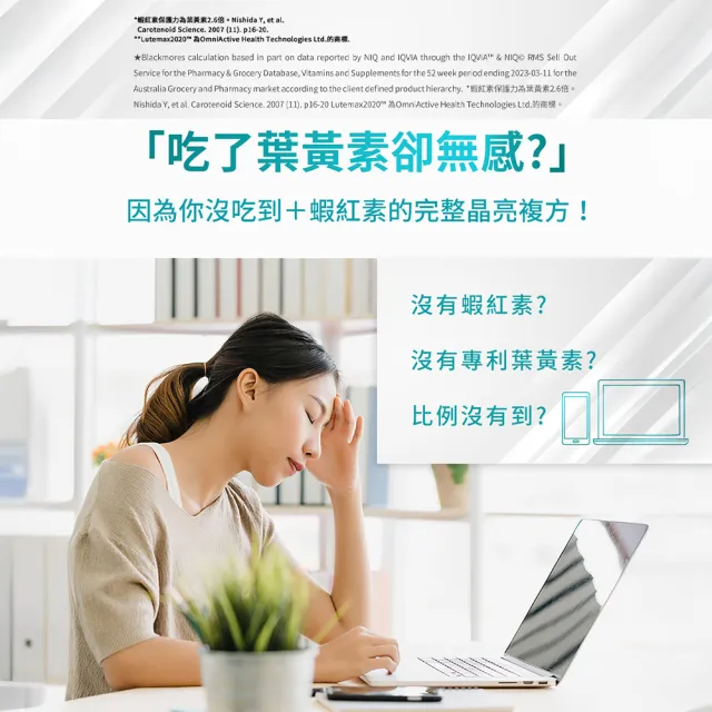 【BLACKMORES 澳佳寶】金盞花葉黃素+蝦紅素+B6(30顆 黑嘉嘉代言)-分