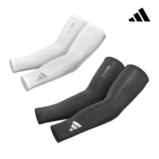 【adidas 愛迪達】吸濕排汗壓縮袖套(黑/白)