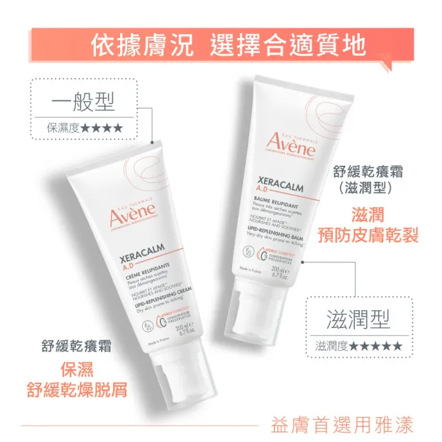 【Avene 雅漾】官方直營 舒緩乾癢霜200ml  2入組(一般型)