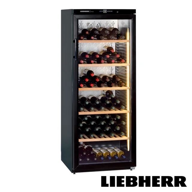 【LIEBHERR 利勃】獨立式微電腦單溫頂級紅酒櫃WKB4112(右開門/瓶數168瓶(無層架堆疊擺放)/LED/活性炭過濾)