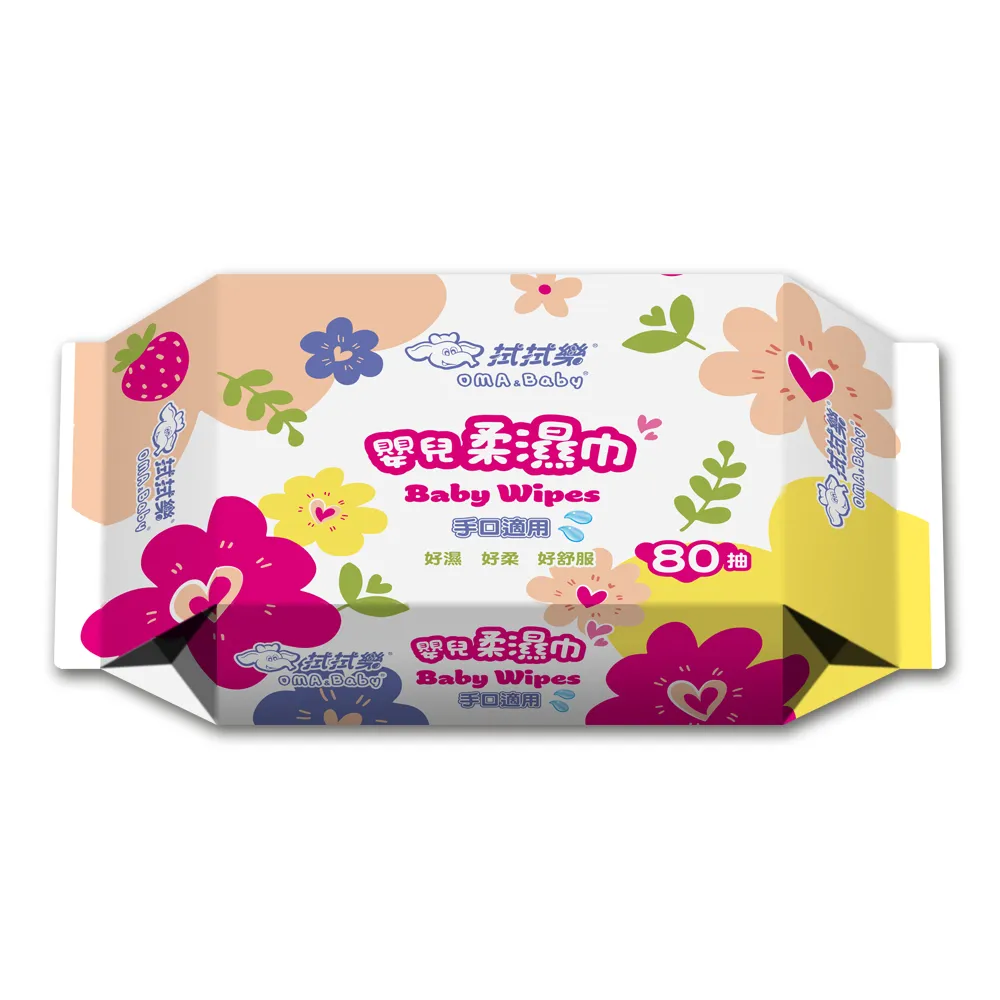 【拭拭樂】momo獨家-心花漾純水嬰兒濕巾80抽*24包/箱(手口適用)