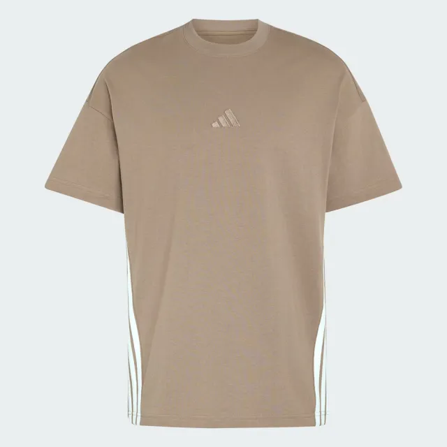 【adidas 愛迪達】M Ak 3s Tee Lo 男 T恤 運動上衣 休閒短袖 純棉 淺棕(KS5205)