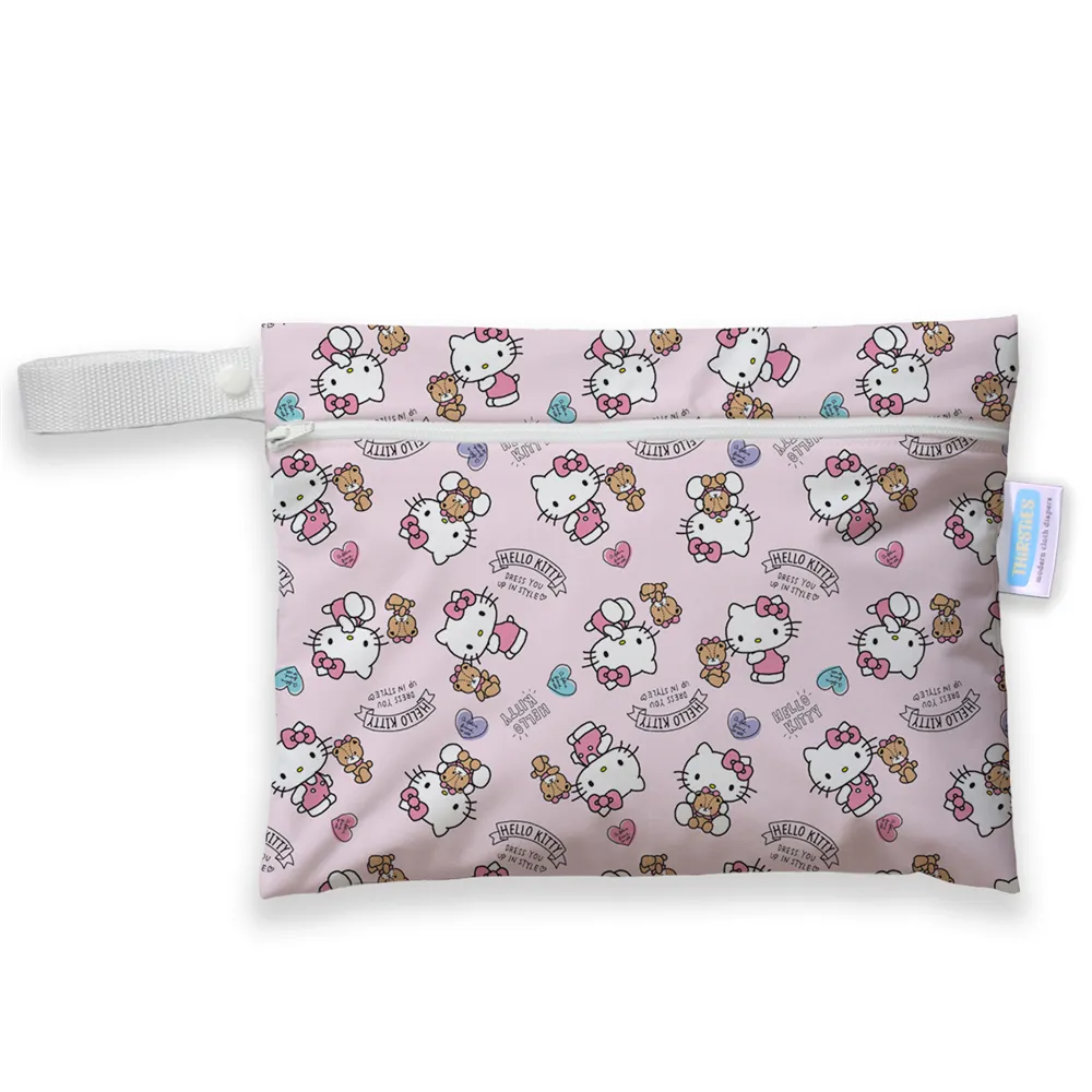 【Thirsties】Mini wet bag迷你防水包 收納袋媽媽包 HelloKitty聯名款(環保手提包 尿布