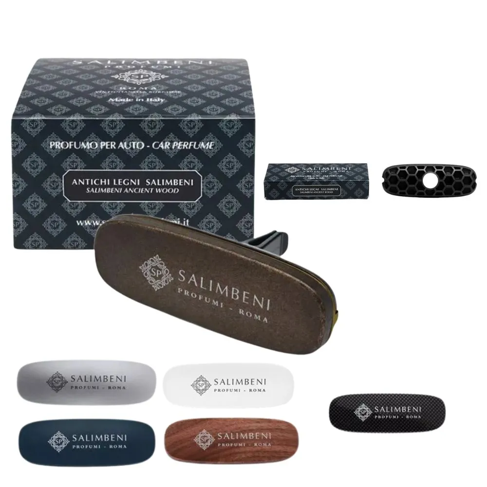 【SALIMBENI 薩林貝尼】義大利360°車用香氛夾禮盒組+補充包|父親節禮盒、汽車擴香、車用芳香