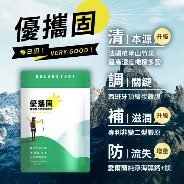 【人可和】優攜固(5入組)-捷勁超有感 非變性II型膠原+蛋殼膜+海藻鈣 更勝葡萄糖胺軟骨素龜鹿二仙膠