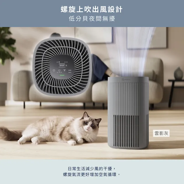 買一送一【Electrolux 伊萊克斯】300系列強效空氣清淨機-EP31-21UGA/SWA(兩色任選)