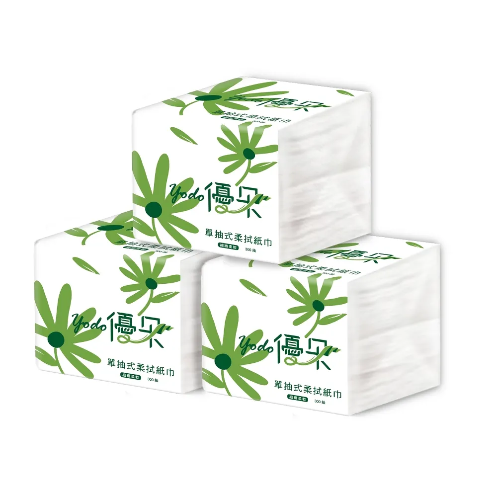 單抽式柔拭紙巾300抽x30包/箱