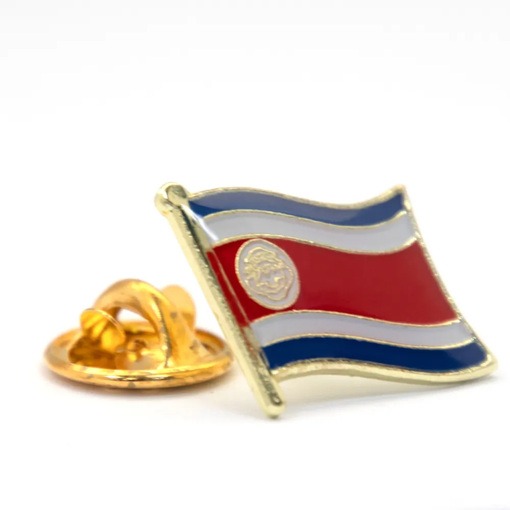 【A-ONE 匯旺】COSTA RICA 哥斯大黎加 國旗配飾 紀念配飾 國徽別針 國家胸章 國徽胸章 遊行 欣賞