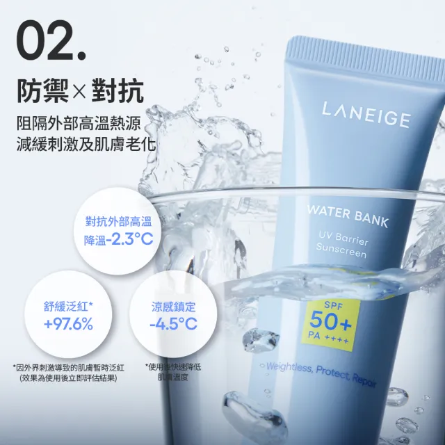 【LANEIGE 蘭芝】官方直營 水酷修護保濕輕感防曬露 50ml (蘭芝 防曬 保濕 SPF 50+ PA++++)