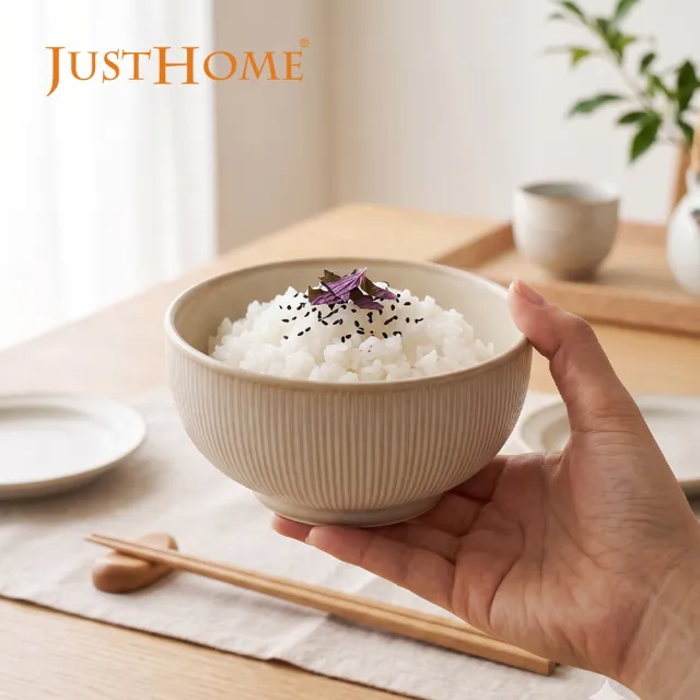 【Just Home】覓雲陶瓷4.5吋飯碗5件組-2色可選(可微波 碗 飯碗 湯碗 點心碗)
