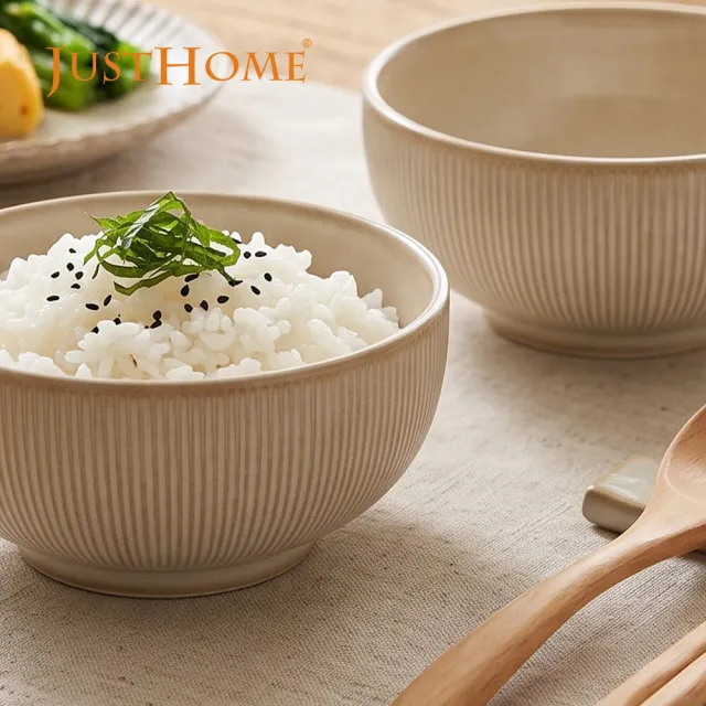 【Just Home】覓雲陶瓷4.5吋飯碗5件組-2色可選(可微波 碗 飯碗 湯碗 點心碗)