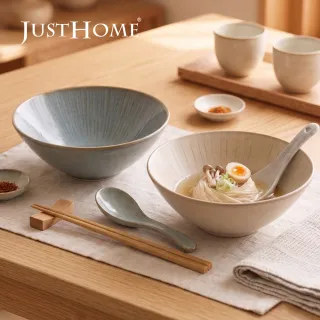 【Just Home】覓雲陶瓷7.5吋拉麵碗850ml-2色可選(可微波 大湯碗 泡麵碗 丼飯碗 碗盤)