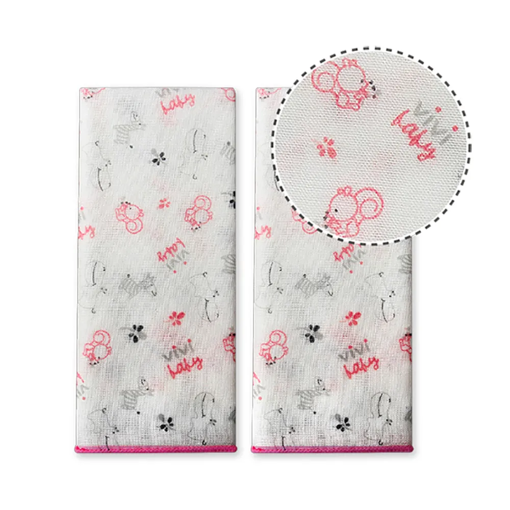 【VIVIBABY】MIT精梳棉紗布 精梳棉超柔紗布手帕 高密度紗布巾 餵奶巾 手帕(動物樂園9入 藍/粉)