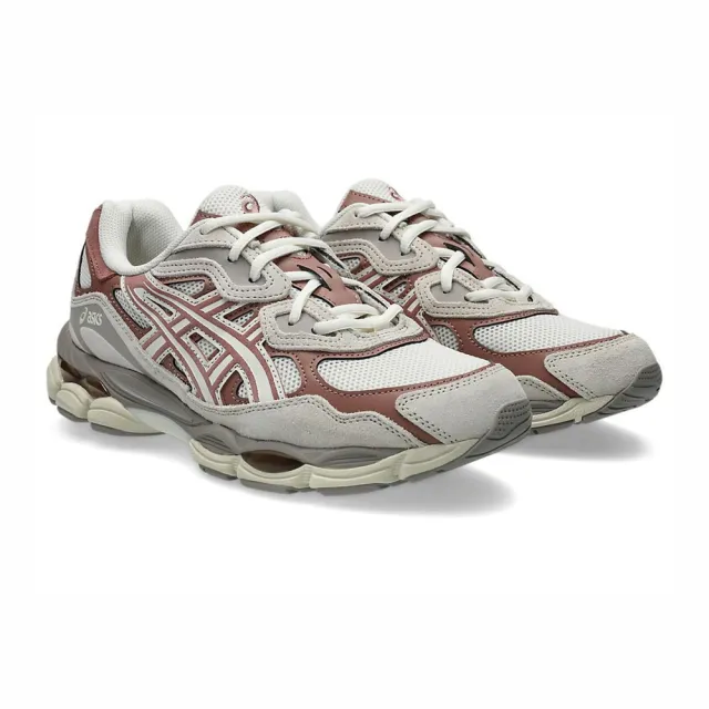 【asics 亞瑟士】GEL-NYC 男女 休閒鞋 復古 麂皮 流行 米灰 磚紅(1203A383-121)