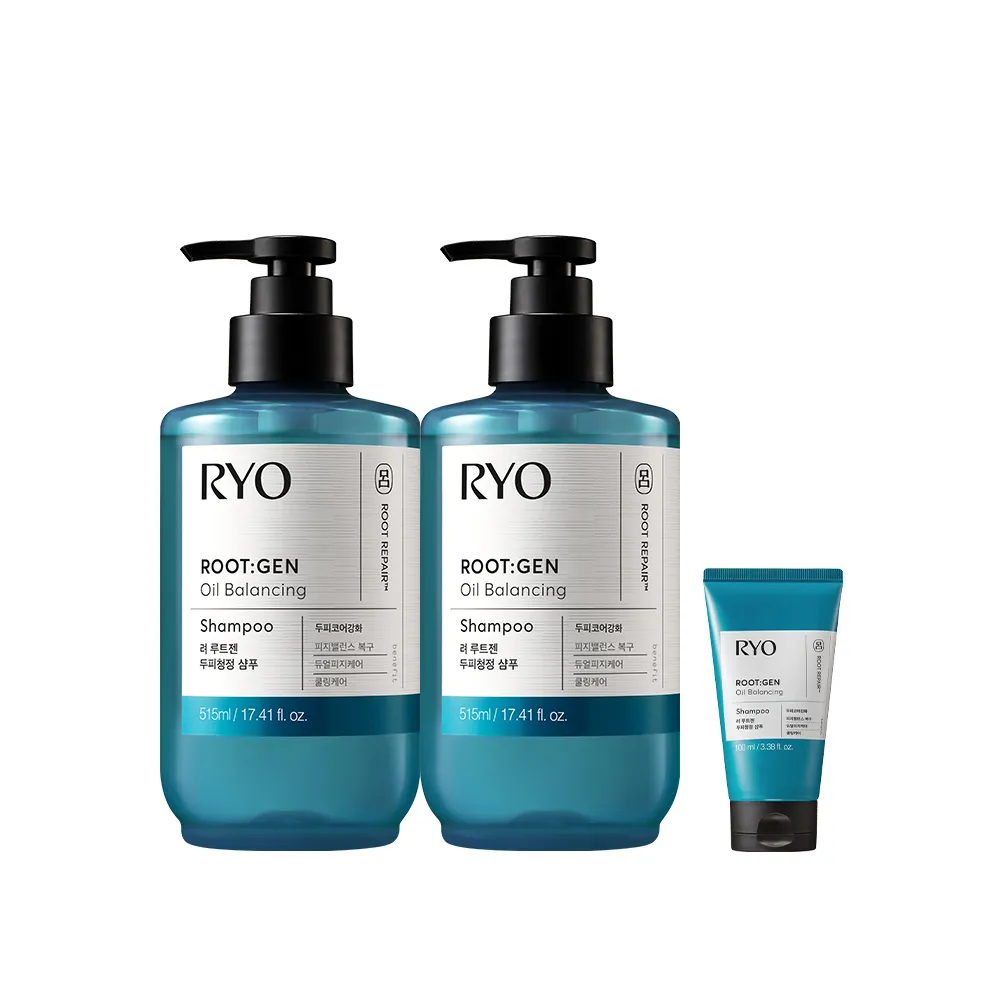 【RYO 呂】官方直營 ROOTGEN強韌蘊髮零油感平衡控油洗髮精515mlX2入 (保濕 控油)