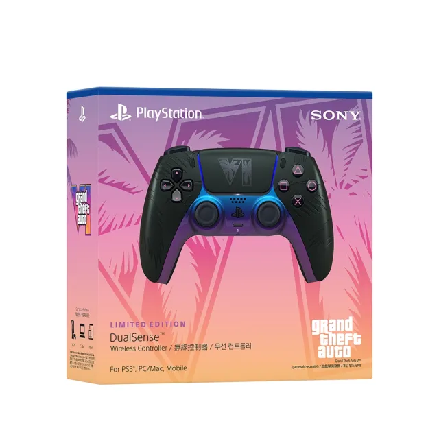 【SONY 索尼】PS5 DualSense 原廠無線控制器(《Grand Theft Auto VI》黑色限量版)