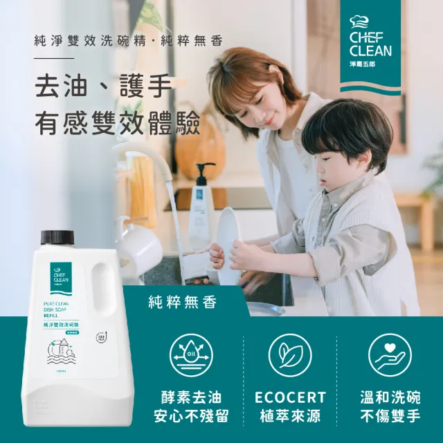 【淨毒五郎】moPro會員專屬 碗盤清潔補充組500ml+補充瓶1000ml二入