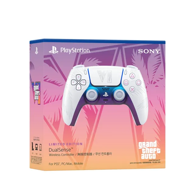 【SONY 索尼】PS5 DualSense 原廠無線控制器(《Grand Theft Auto VI》白色限量版)