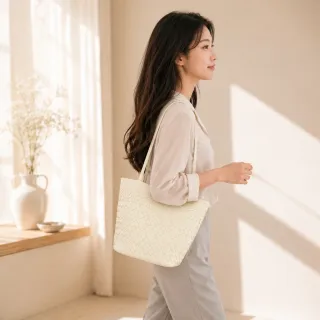 【EMMA SUE】雙11 編織包 小方包 通勤包 包包 隨身包 大容量 百搭包包 媽媽包 單肩包 女生包包 軟皮包包