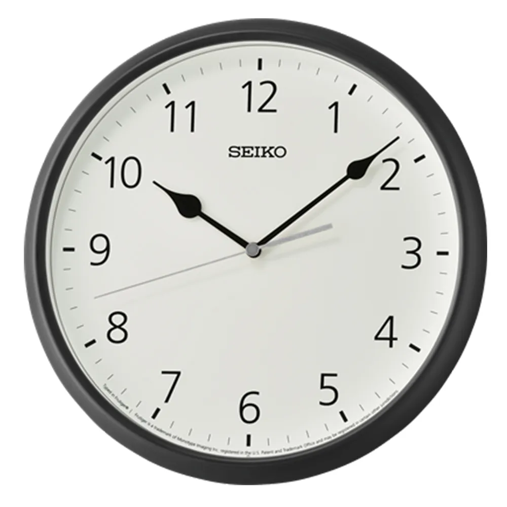 【SEIKO 精工】極簡風格 立體數字 滑動式秒針 靜音掛鐘QXA796(28cm鏡面清楚大數字)