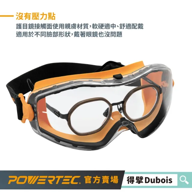 POWERTEC 護目鏡 抗UV/防霧/耐衝擊/防災(木工/DIY/戶外/工作/台灣製)