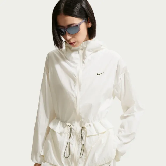 【NIKE 耐吉】連帽外套 女 AS W NSW TREND WVN JKT 運動 休閒 乾爽 輕盈 寬鬆 白 (IW1388133)