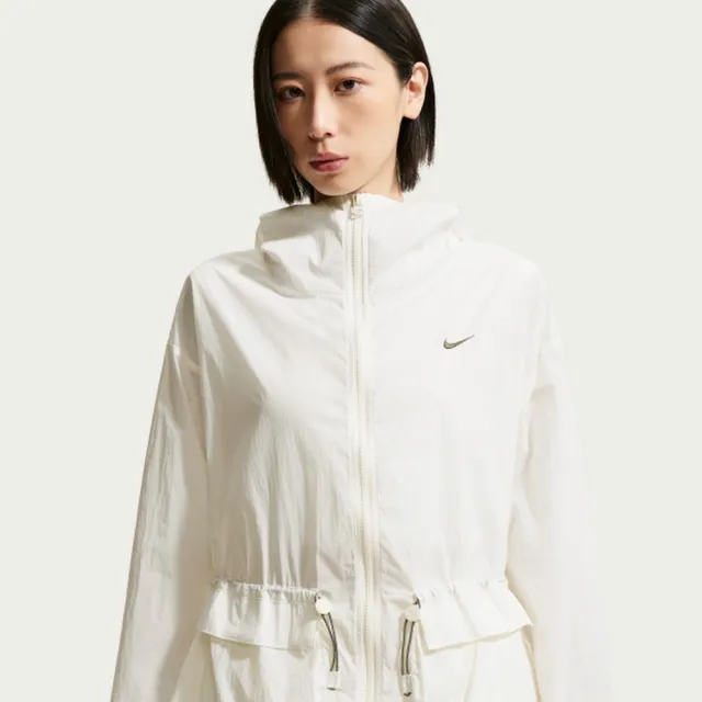 【NIKE 耐吉】連帽外套 女 AS W NSW TREND WVN JKT 運動 休閒 乾爽 輕盈 寬鬆 白 (IW1388133)