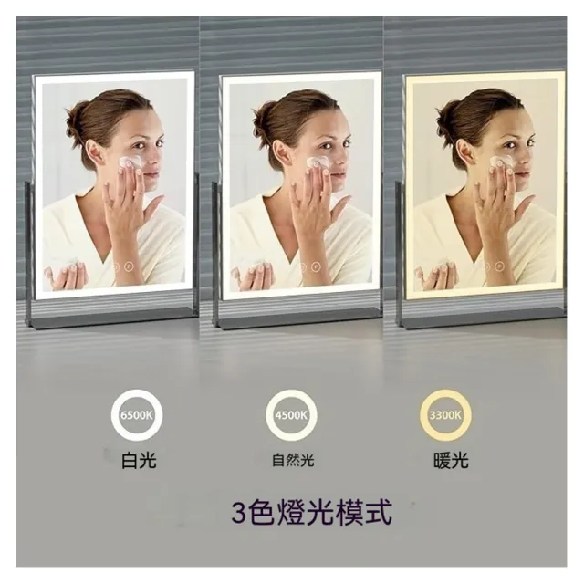 【AnDa 安達】LED鏡子單面化妝鏡子三色照明模式10倍放大鏡智能觸360旋轉 (觸摸開關 3色燈光)