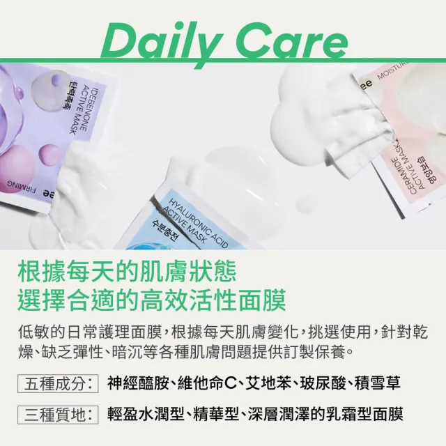 【innisfree】高效活性面膜4入組(保濕/舒緩/美白/抗老)