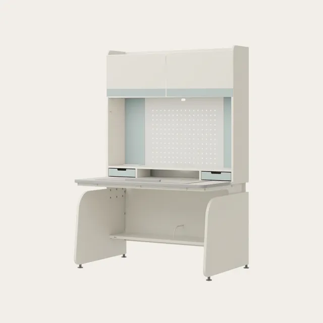 【iloom 怡倫家居】LINKI PLUS 1200型4層智能型書桌組 螢幕架款含門板(書桌 桌子 電腦桌 學生書桌)
