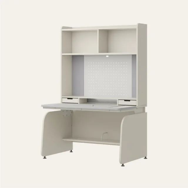 【iloom 怡倫家居】LINKI PLUS 1200型4層側板型書桌組 螢幕架款含防撞條+LED(書桌 桌子 學生書桌)