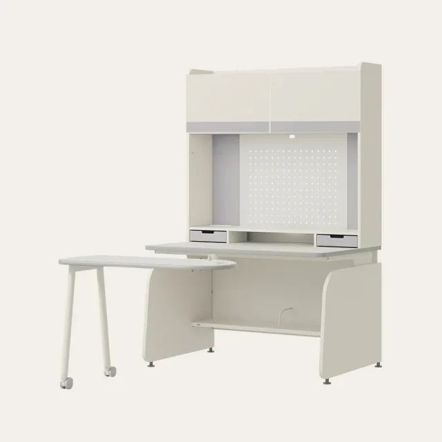 【iloom 怡倫家居】LINKI PLUS 1200型4層側板型書桌組 螢幕架款含防撞條+LED(書桌 桌子 學生書桌)