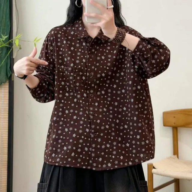 【MU YI YANG 慕衣洋】森系小碎花寬鬆上衣